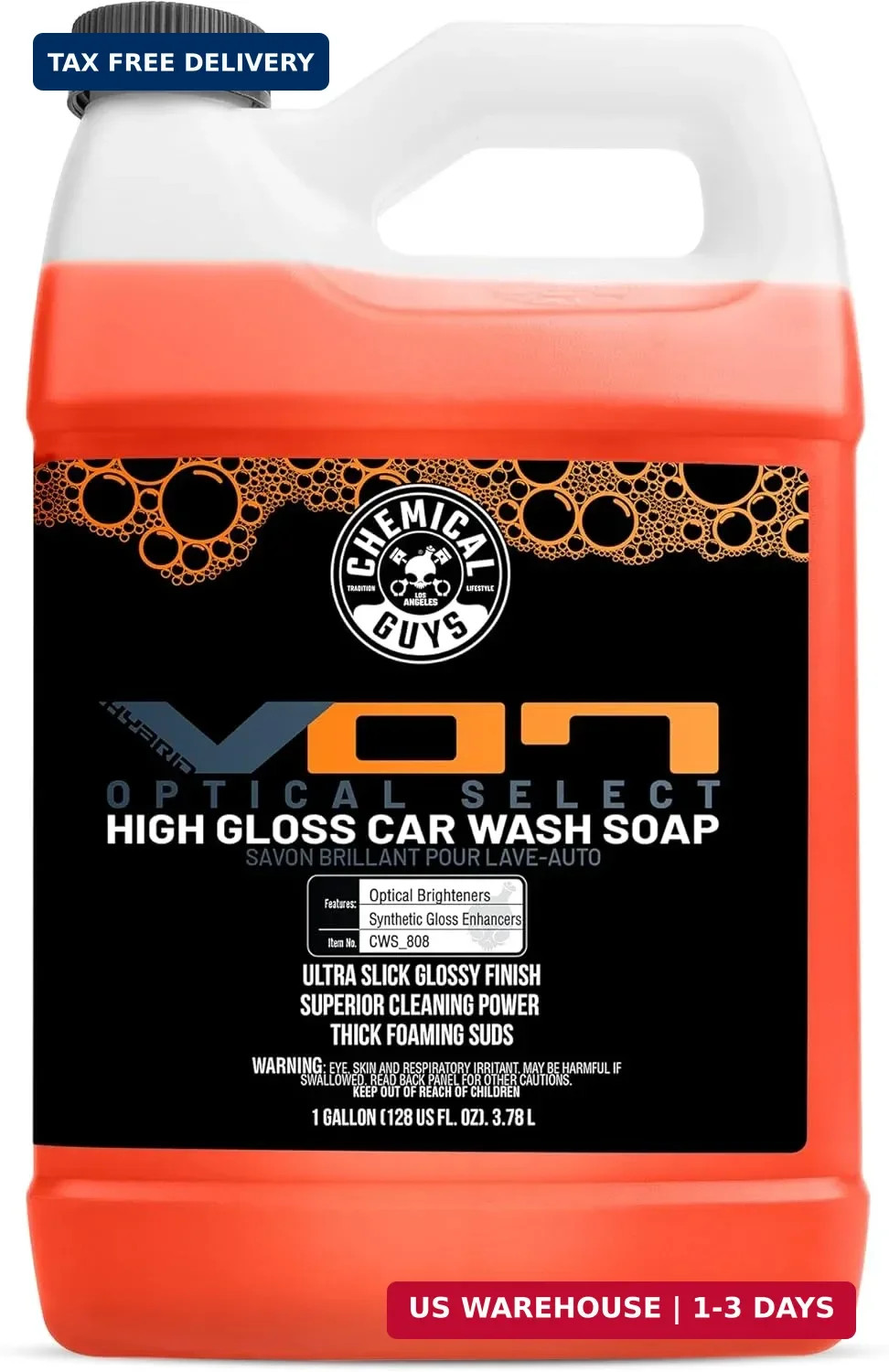 Chemical Guys CWS_808 Hybrid Foaming High Gloss Car Wash Soap (Works with Foam C