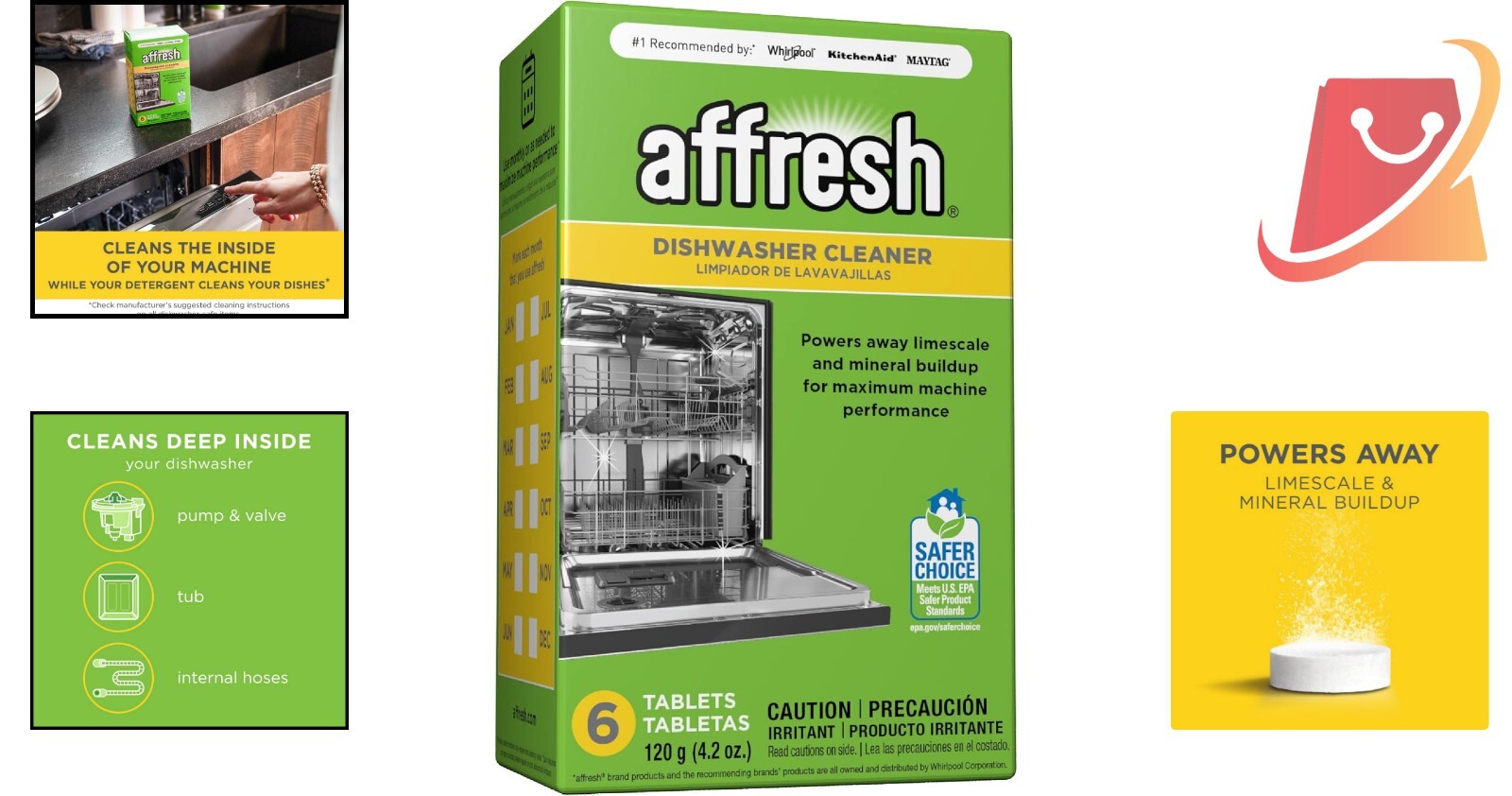 Septic-Safe Dishwasher Cleaner Tablets – 6 Citrus-Infused Tablets for All Models