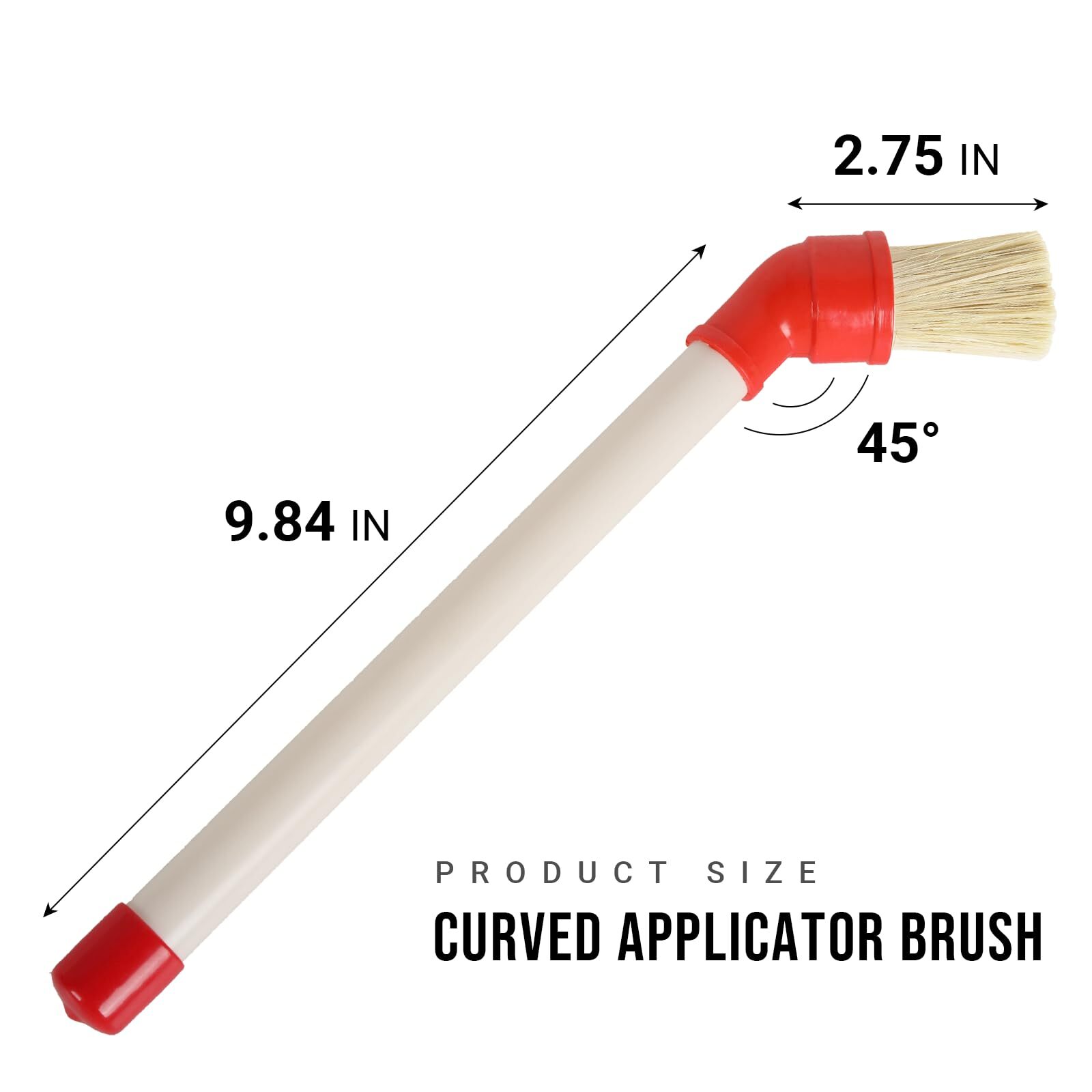 2Pack Curved Tire Brush 11″ Plastic Handle for Paste Application 45-Degree