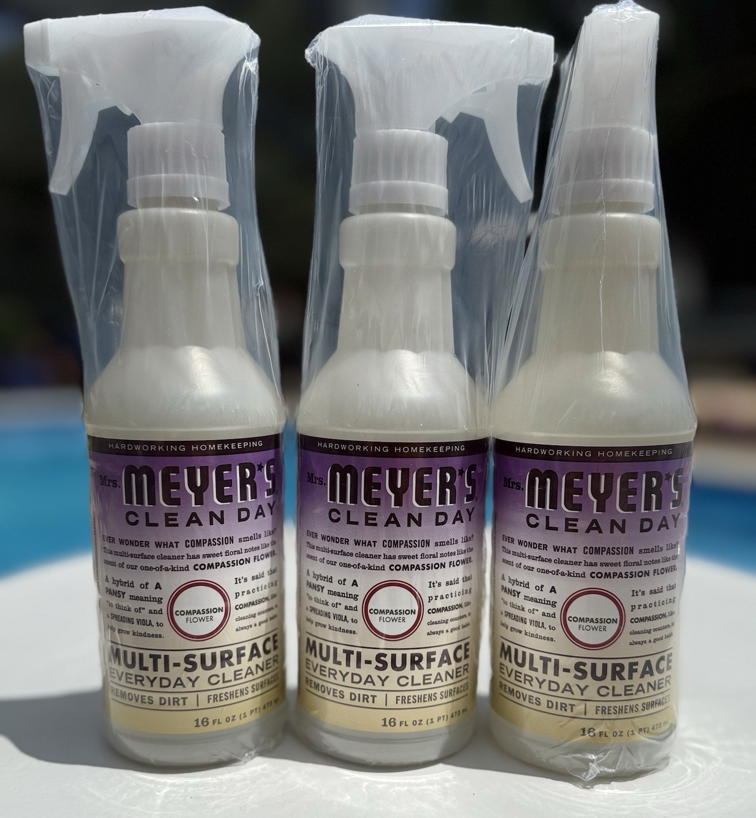 (3)Mrs Meyers Multi Surface Cleaner Spray 16 Fl Oz Plant Derived Fresh Scent