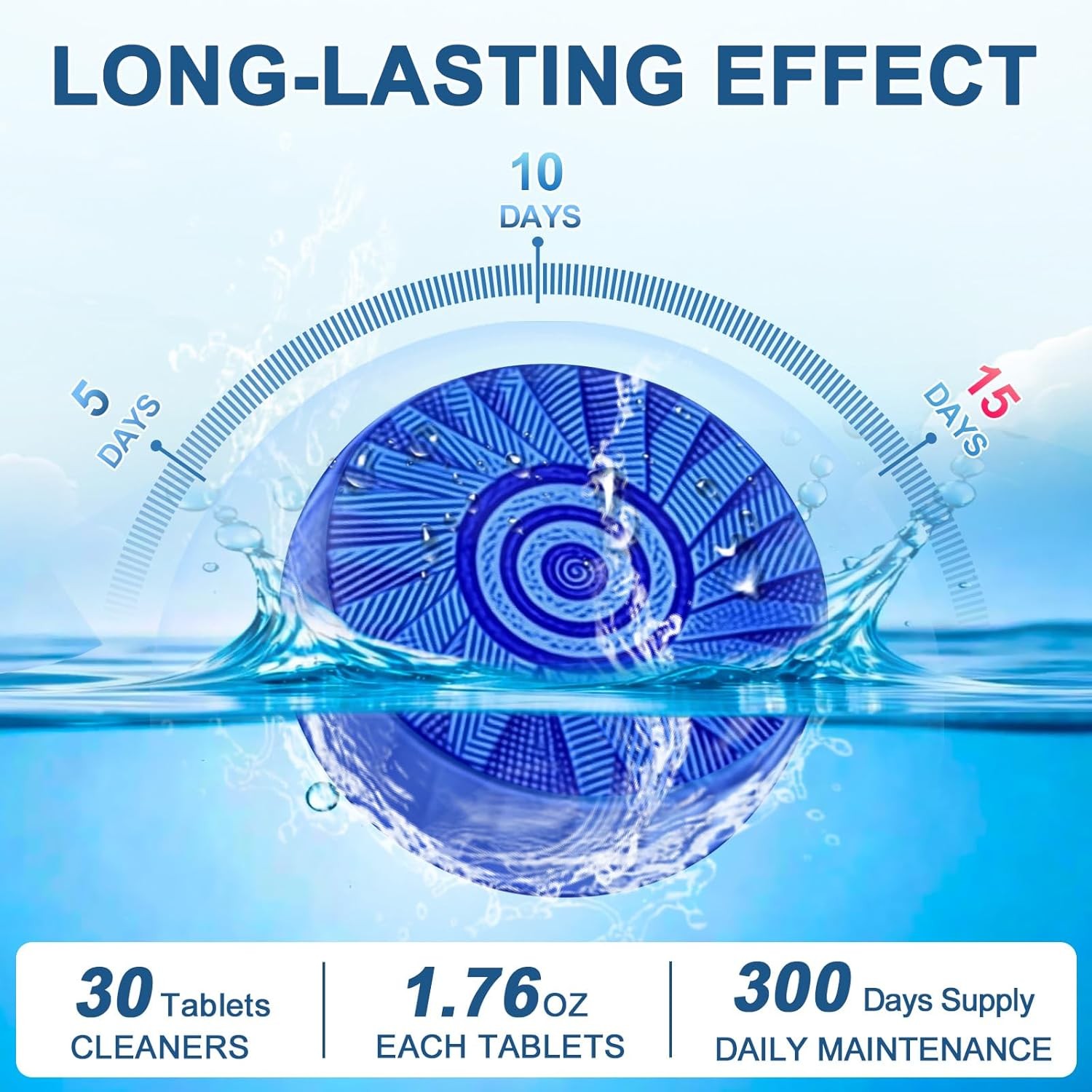 Toilet Bowl Cleaner Tablets Blue Toilet Tank Cleaners, Septic-Safe Hard Water St