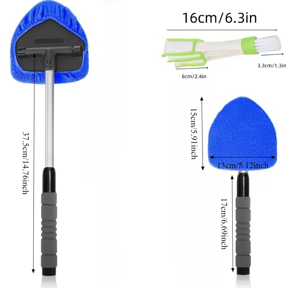 Windshield Cleaning Tool Kit Car Window Glass Wiper Cleaner Brush Pad Extendable
