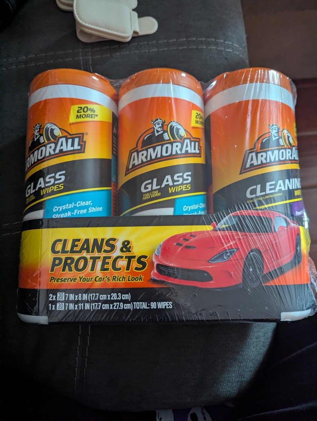 Fresh Scented Car Wipes: 30 Count Each of Cleaning, Protectant & Glass Wipes