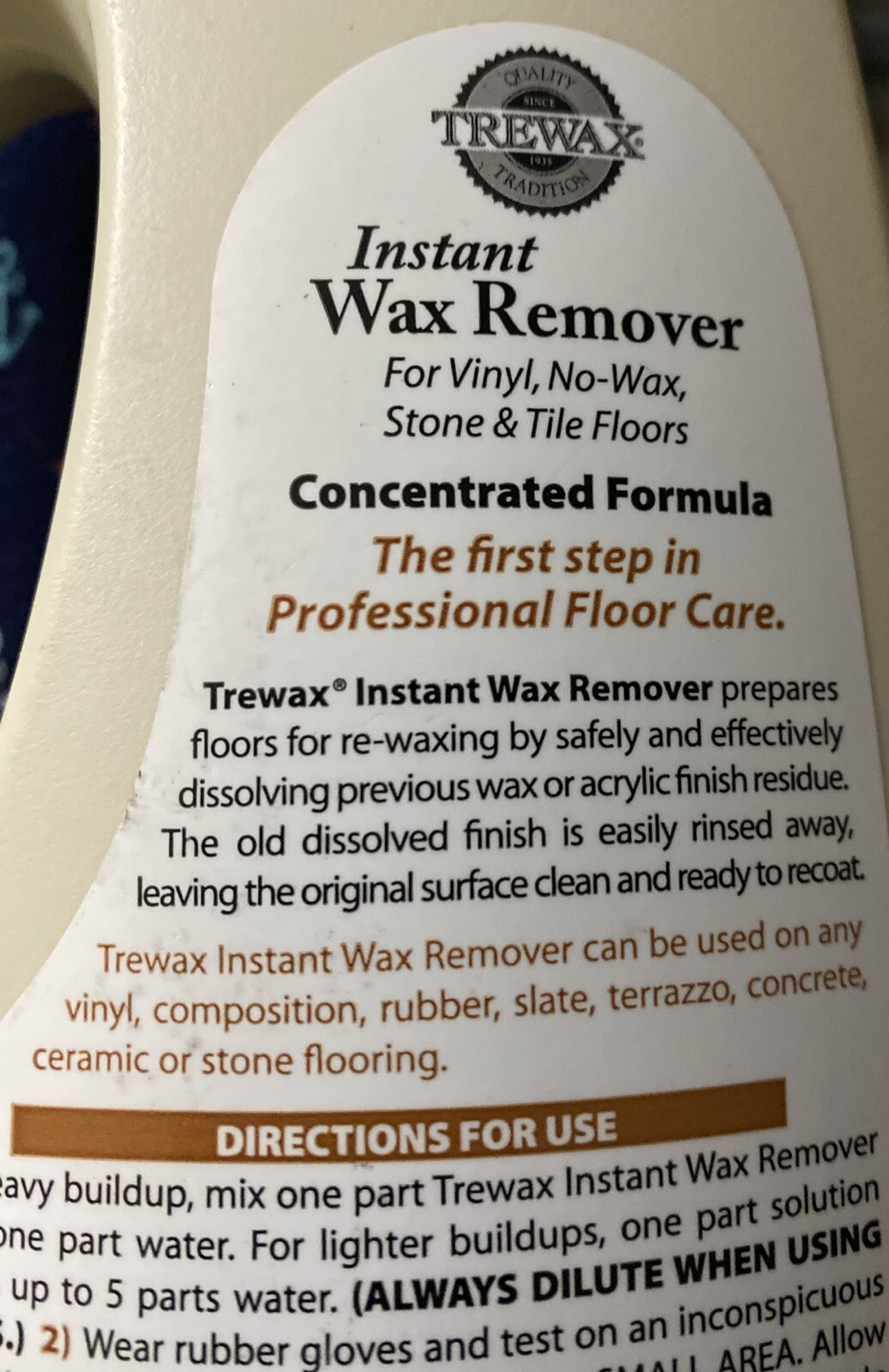 Trewax 887045027 Instant Wax Remover 32 fl oz.