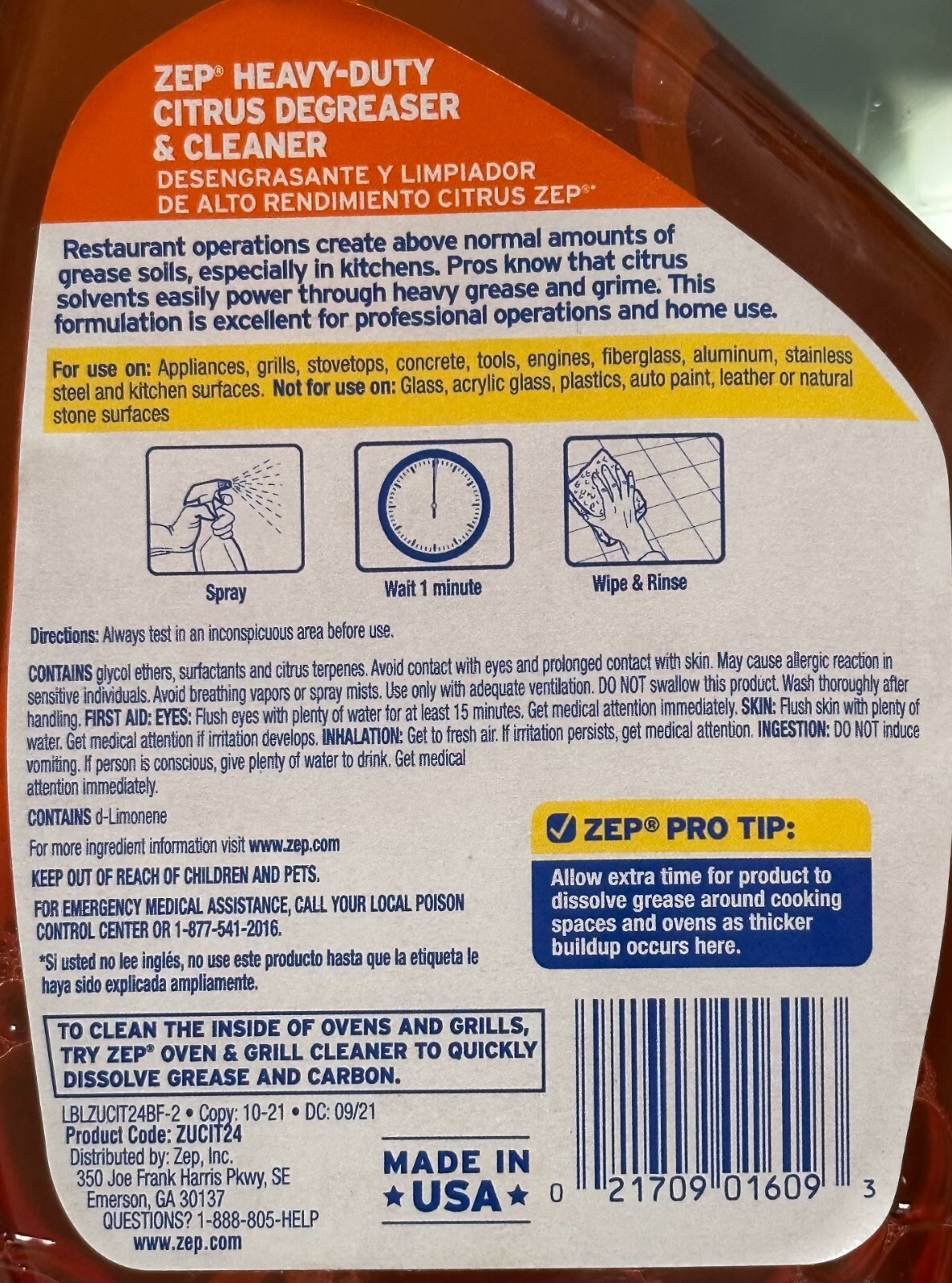 (2-Pack) Zep HEAVY DUTY Restaurant Grade PRO Quality KITCHEN DEGREASER & CLEANER