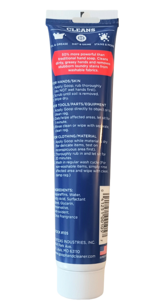 GOOP Original Multi-Purpose Waterless Hand Cleaner / Stain Remover 5oz Tube 2pk