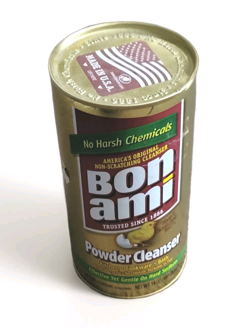 Bon Ami Powder Cleanser Cookware Grill Kitchen Bath Surfaces USA 14 oz NOS