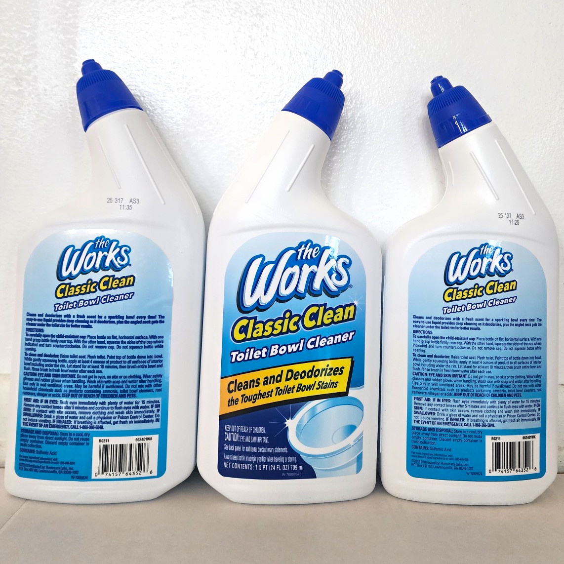 The Works Classic Clean Toilet Bowl Cleaner Cleans & Deodorizes, 3 x 24 fl oz