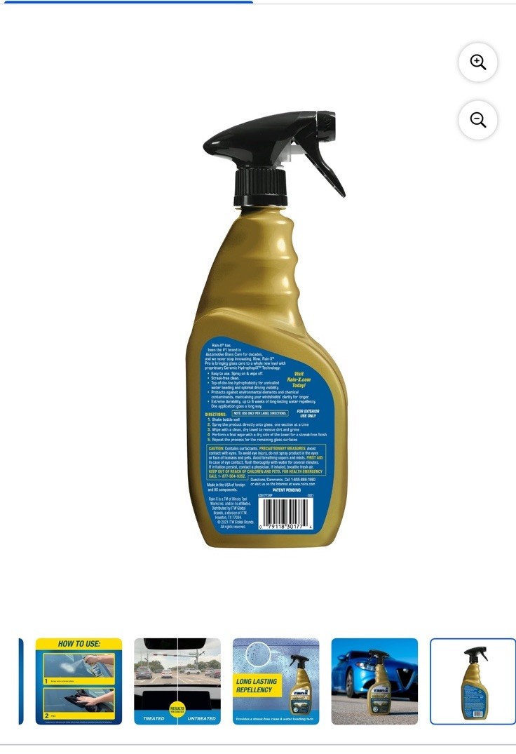 Rain-X 630177SRP Cerami-X Glass Cleaner + Water Repellent, 23Oz – Cleaning Effec