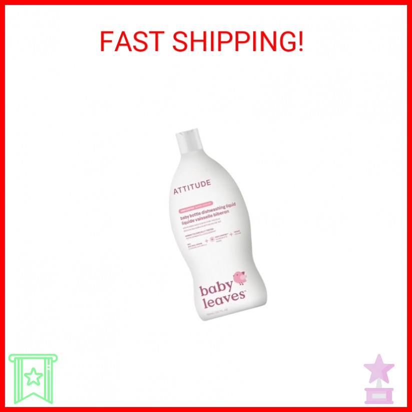 ATTITUDE Baby Dish Soap and Bottle Cleaner, EWG Verified Dishwashing Liquid, No