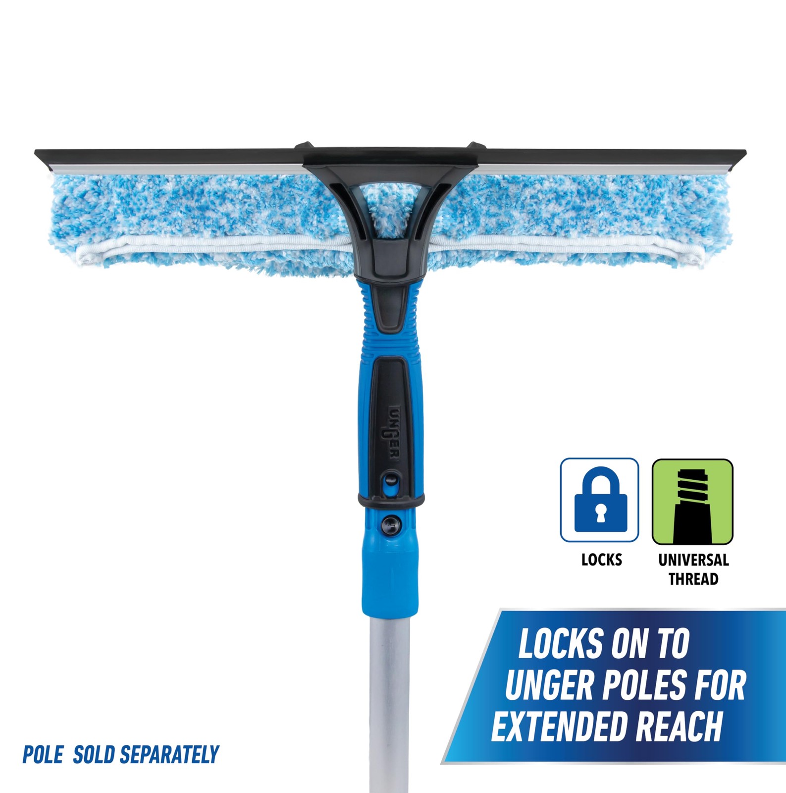 Professional Connect and Clean 2-in-1 Squeegee and Scrubber, 14” Window Clean…