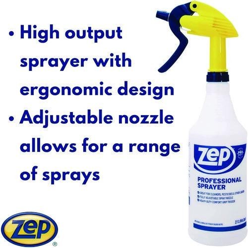 Zep Commercial Professional Spray with Trigger Sprayer, 32 oz Bottle, Clear