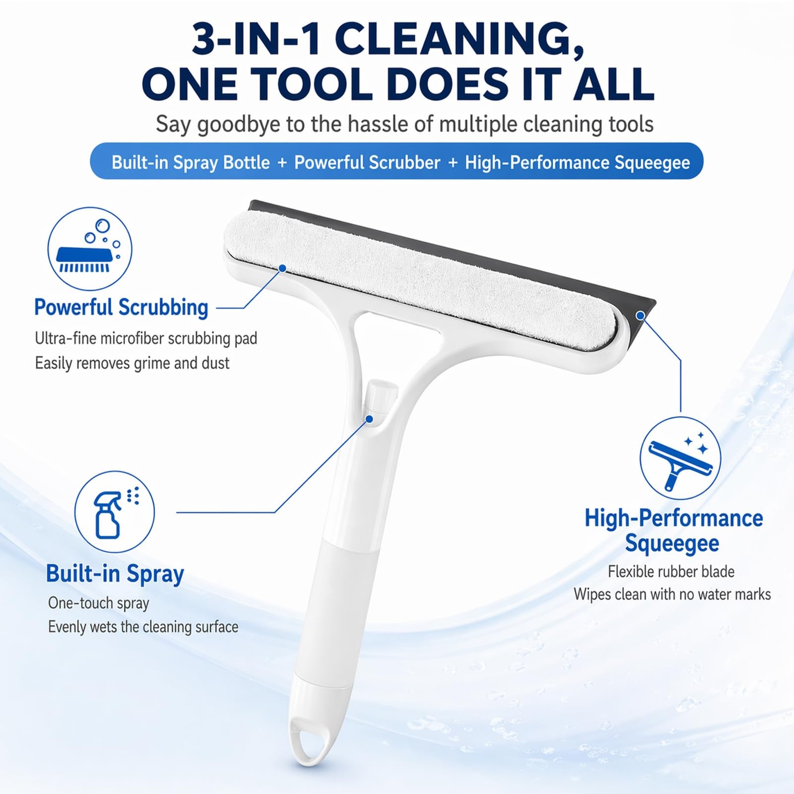 3 in 1 Window Cleaning Scraper,3 in 1 Squeegee for Window Cleaning,Mirror Squ…