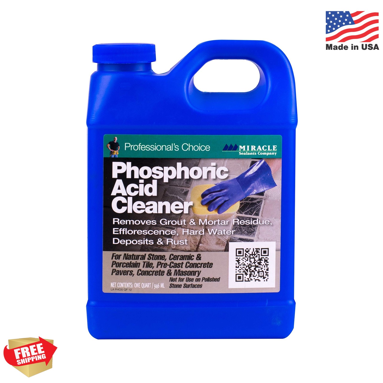 Miracle Sealants Phosphoric Acidic Cleaner for Tile, Stone, Pavers & Masonry, Gr