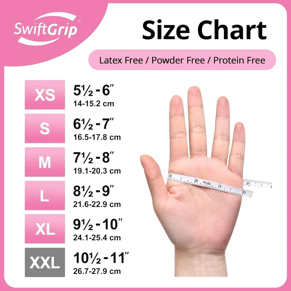 Pink Disposable Gloves, Medical exam Gloves Small (Pack of 100),