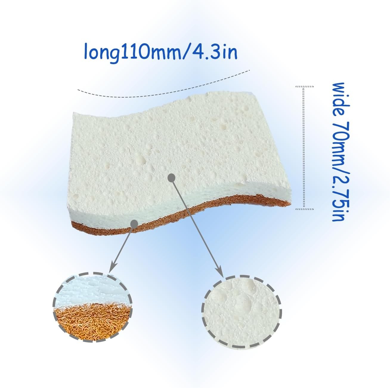 Natural Sponges for Dishes 12 Pack,Keep Soap Biodegradable Kitchen Sponge,