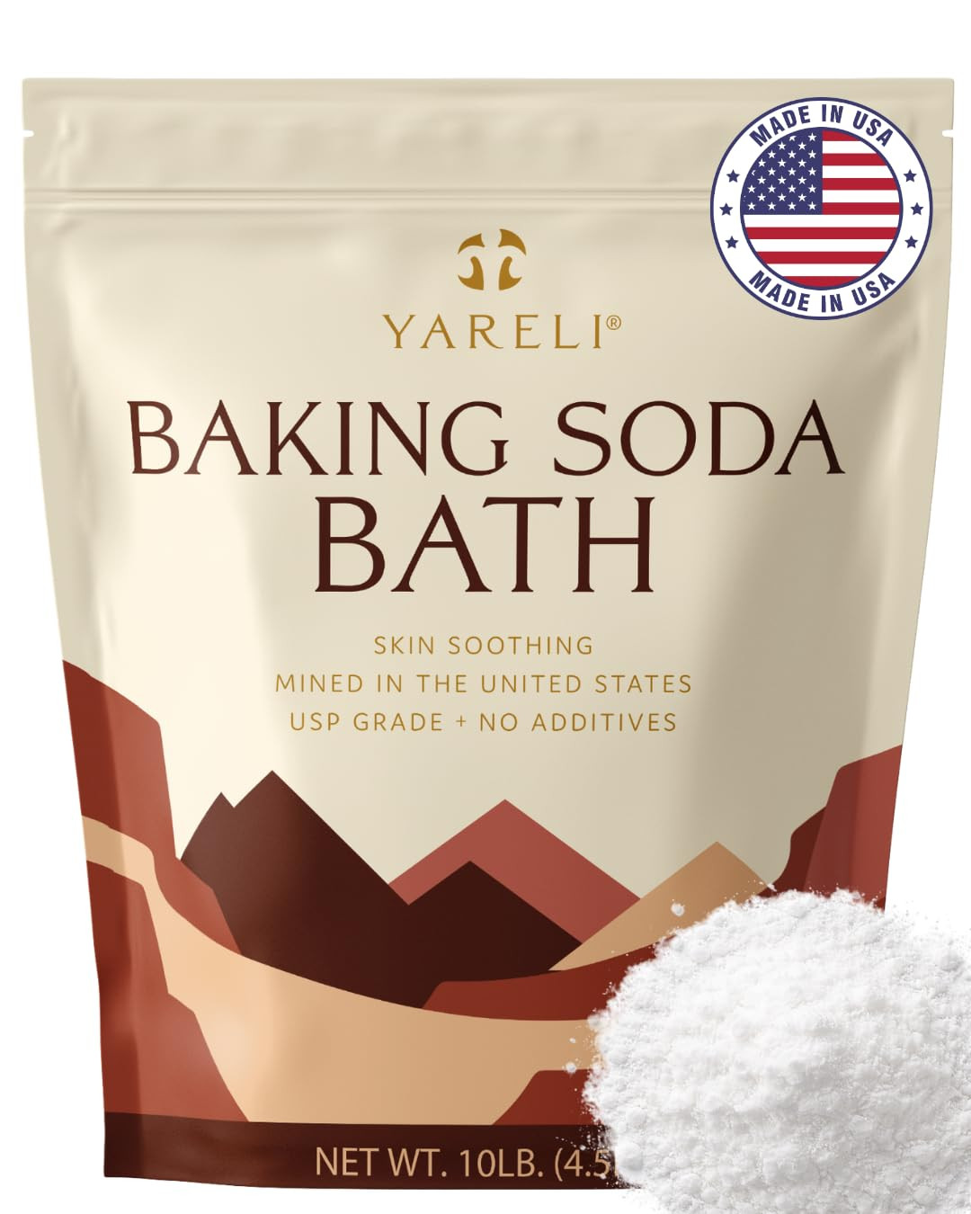 Baking Soda Bath, 10Lb Naturally Mined USP Grade, for Muscle Recovery, Relief of