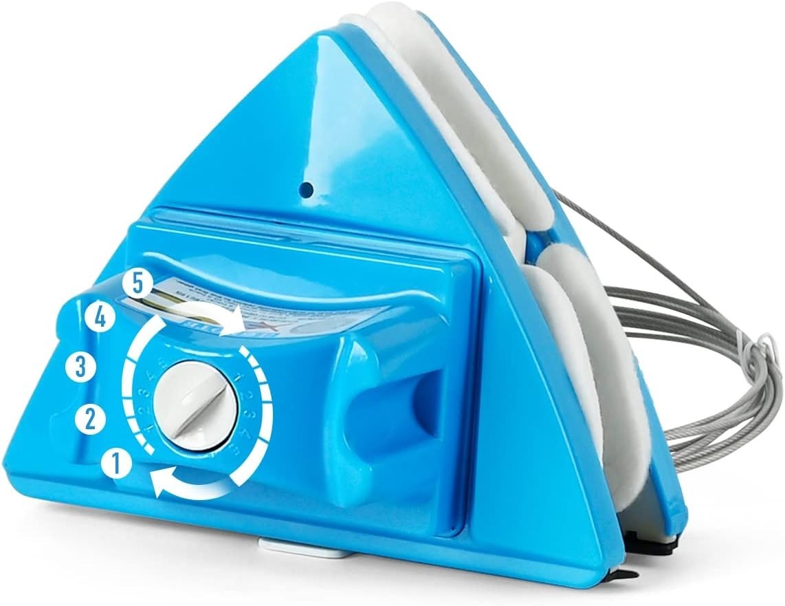 Adjustable Magnetic Window Cleaner with Safety Rope for Easy High-Rise Cleaning