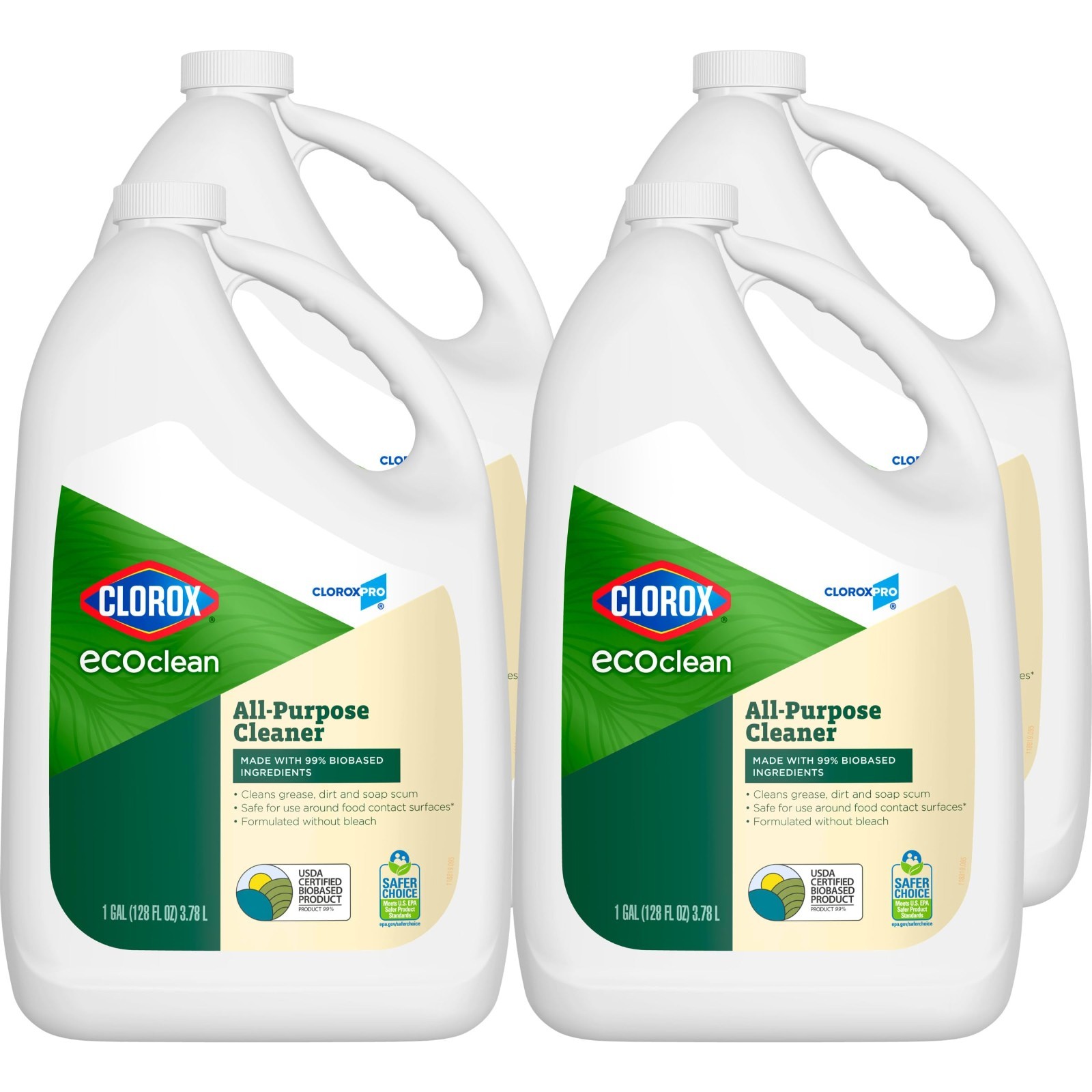 Eco-Friendly All-Purpose Cleaner Refill, 128 oz, Pack of 4 – Powerful & Versatil
