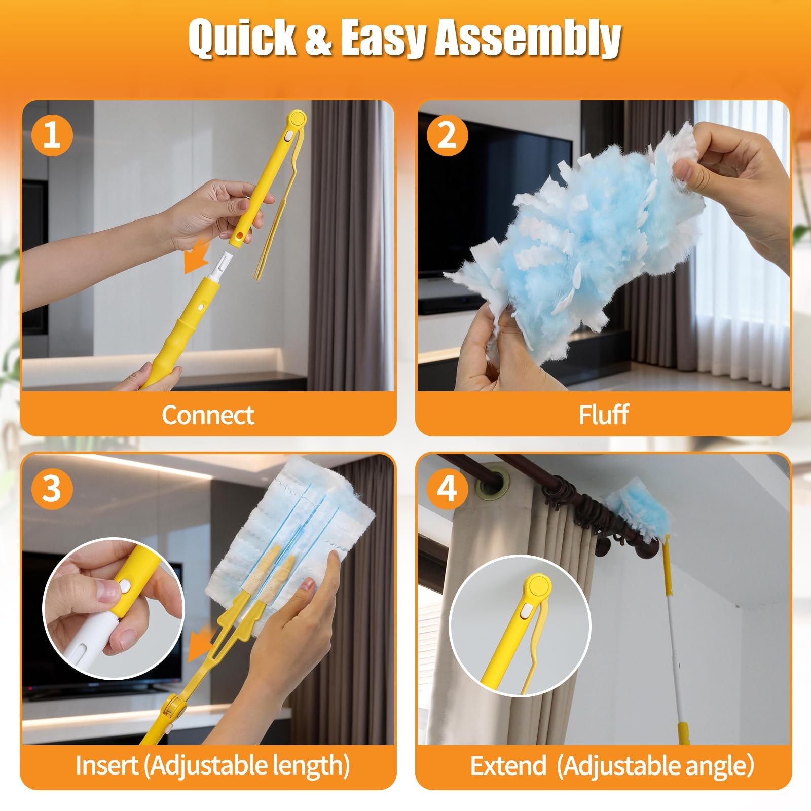40 Count Duster Refills with Swiffer Duster, 180° Disposable Multi-Surface Mi…