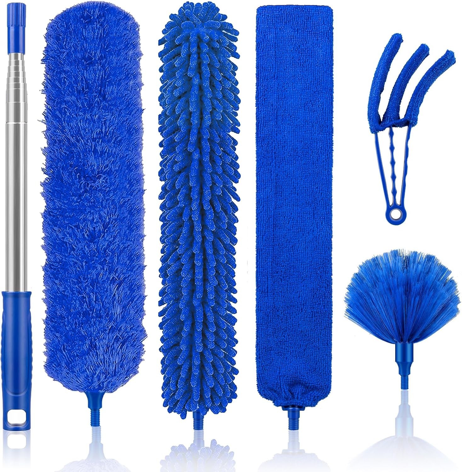 Ultimate Extendable Duster Set with Bendable Heads – 6-in-1 Cleaning Solutions!
