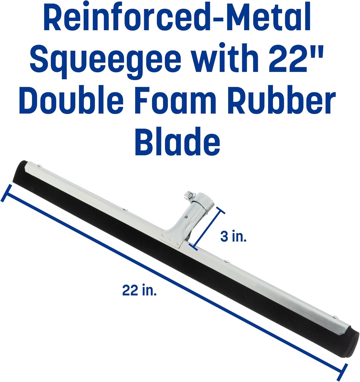 Flo-Pac Double Foam Floor Rubber Squeegee Window Squeegee with Heavy Duty Steel