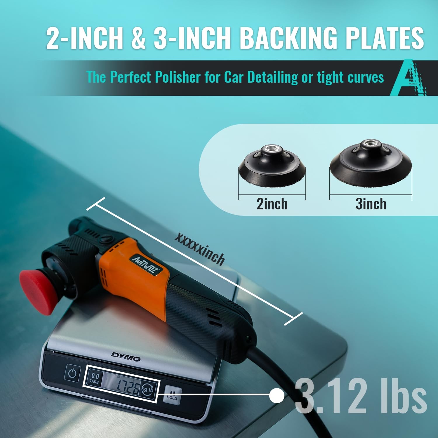 Carbon Fiber Mini Car Buffer Polisher, 630W Copper Motor 12mm Orbit, 2&3Inch …