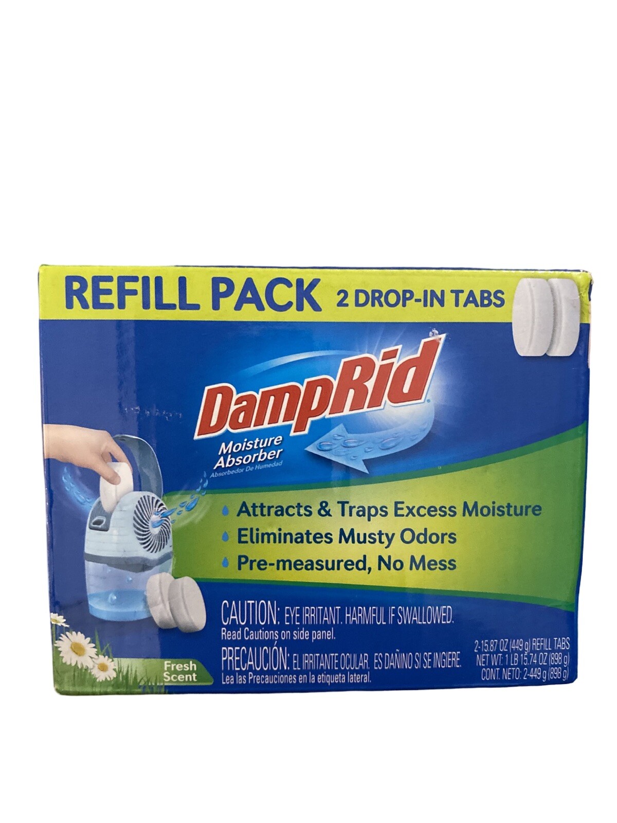 DampRid – Moisture Absorber Refillable Drop-In Tab – 15.8 oz – 2 Drop-In Tabs