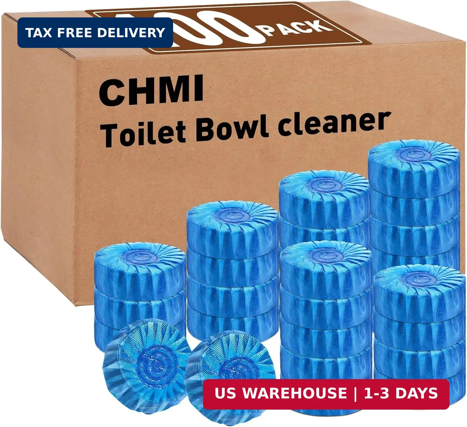 CHMI 100 Pack Toilet Bowl Cleaner Tablets, Long-lasting Bathroom Toilet Tank Cle