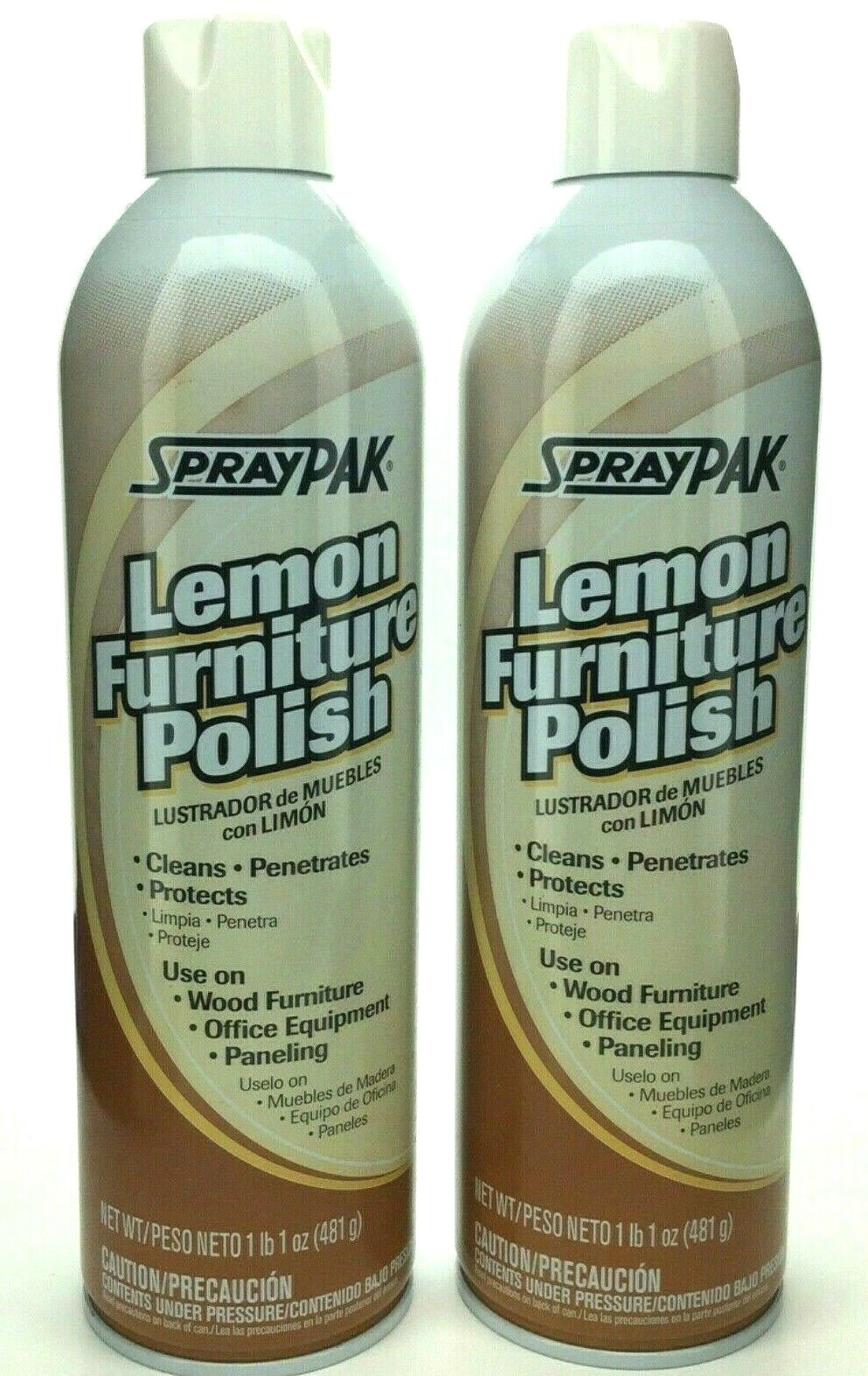 2-Pack – Spraypak Lemon Furniture Polish 17oz can Cleaning Product 1480-734