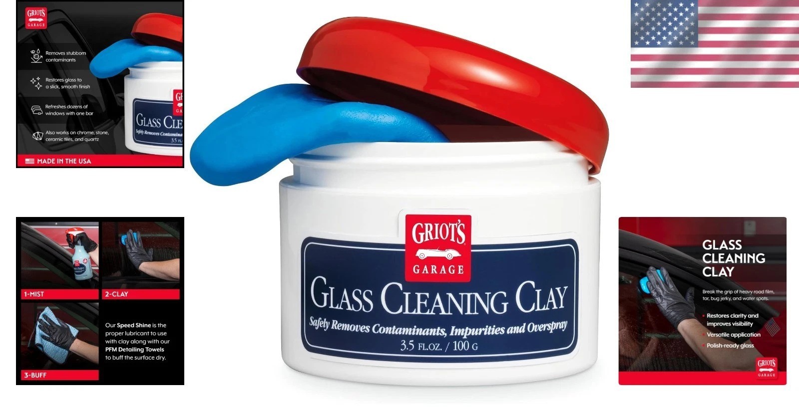 Versatile 3.5oz Glass Cleaner Clay – Reusable, Safe & Efficient for All Surfaces