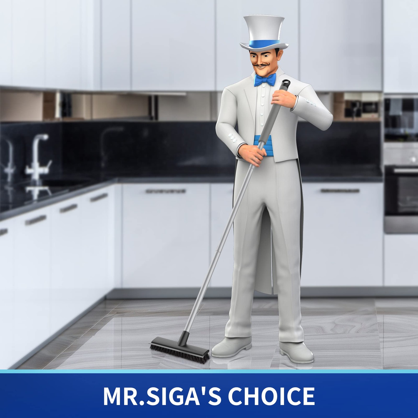 MR SIGA Floor Scrub Brush with Long Handle for Cleaning Cleaning Bathroom Shower