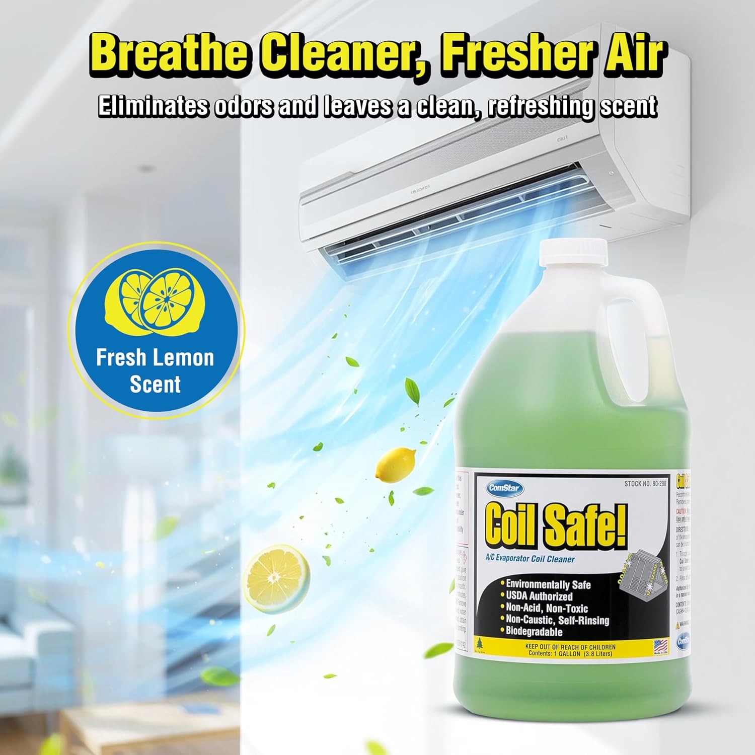 ComStar Coil Safe 1 Gal Evaporator Coil Cleaner for AC & Refrigeration Systems