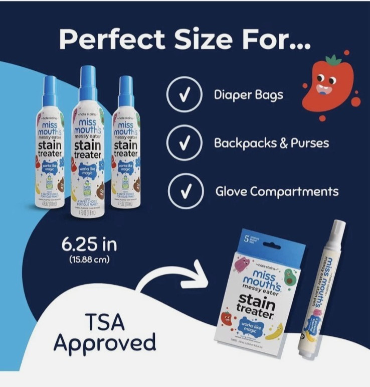 2 Pack Miss Mouth’s Messy Eater Stain Treater Spray – 4oz Stain Remover – Newbor