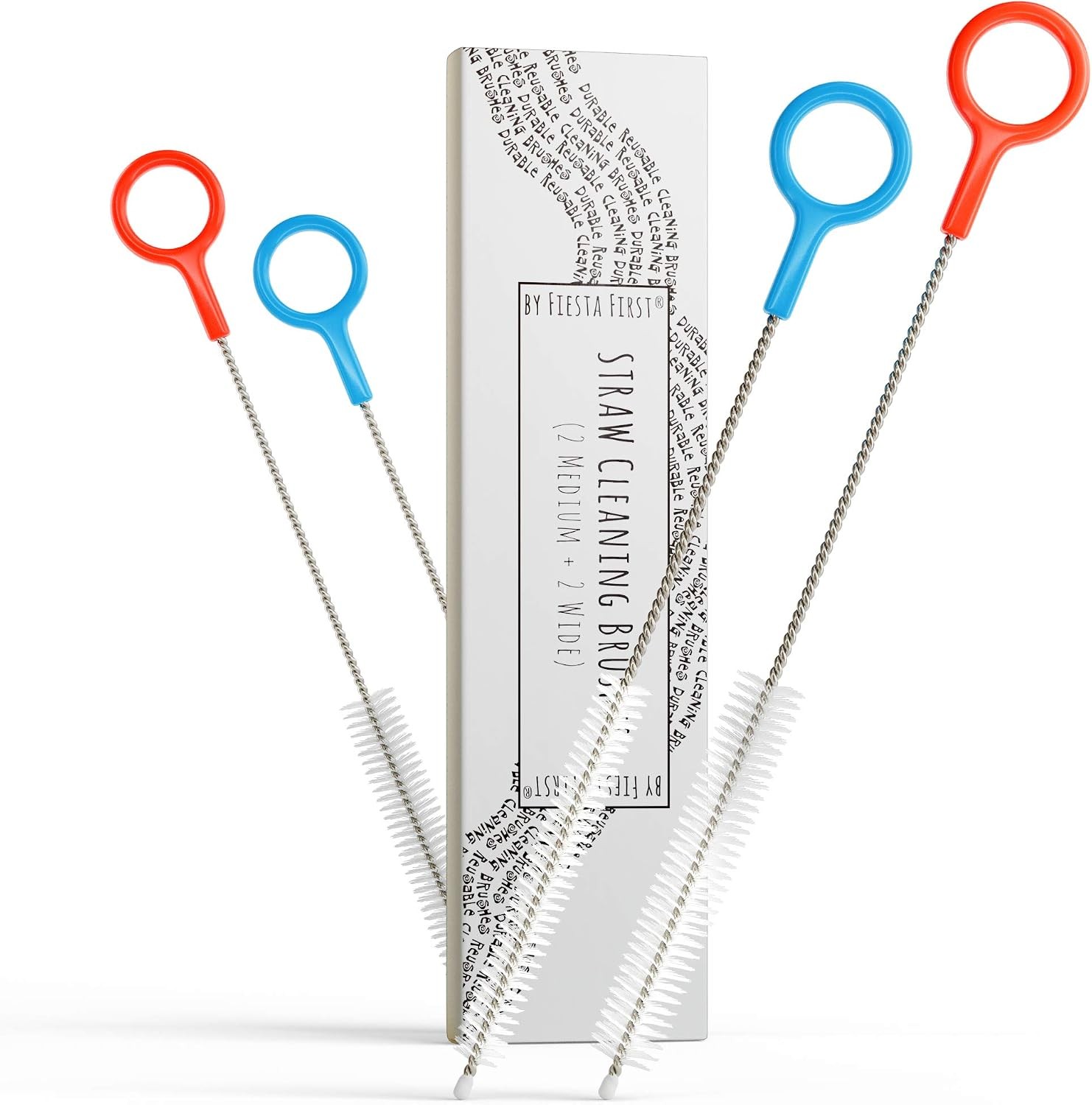 Heavy Duty Cleaning Brushes Set of 4 – Extra Long Straw Cleaners for Metal