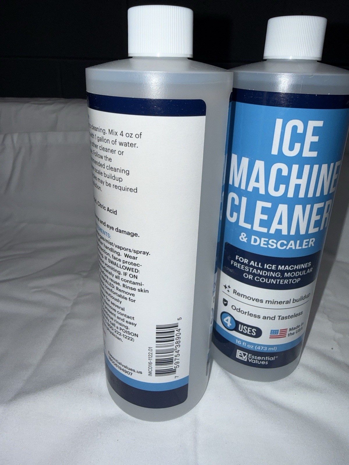 Essential Values Ice Machine Cleaner, Nickel Safe Descaler 2 Pack, 16 fl oz Each