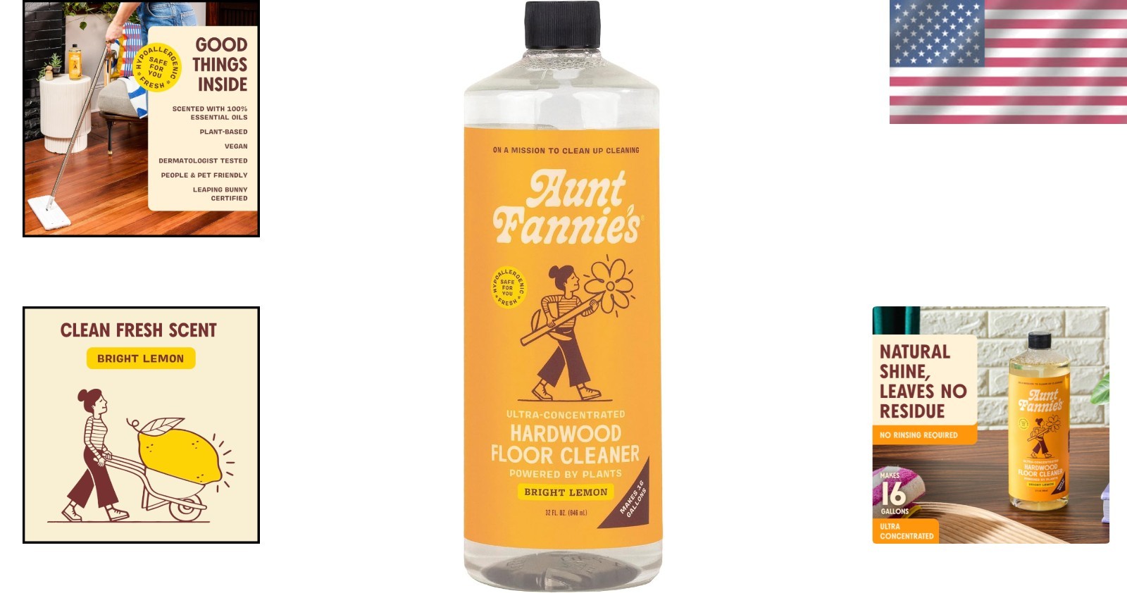 Plant-Based Vinegar-Free Hardwood Floor Cleaner, 32 oz – Safe for Kids & Pets