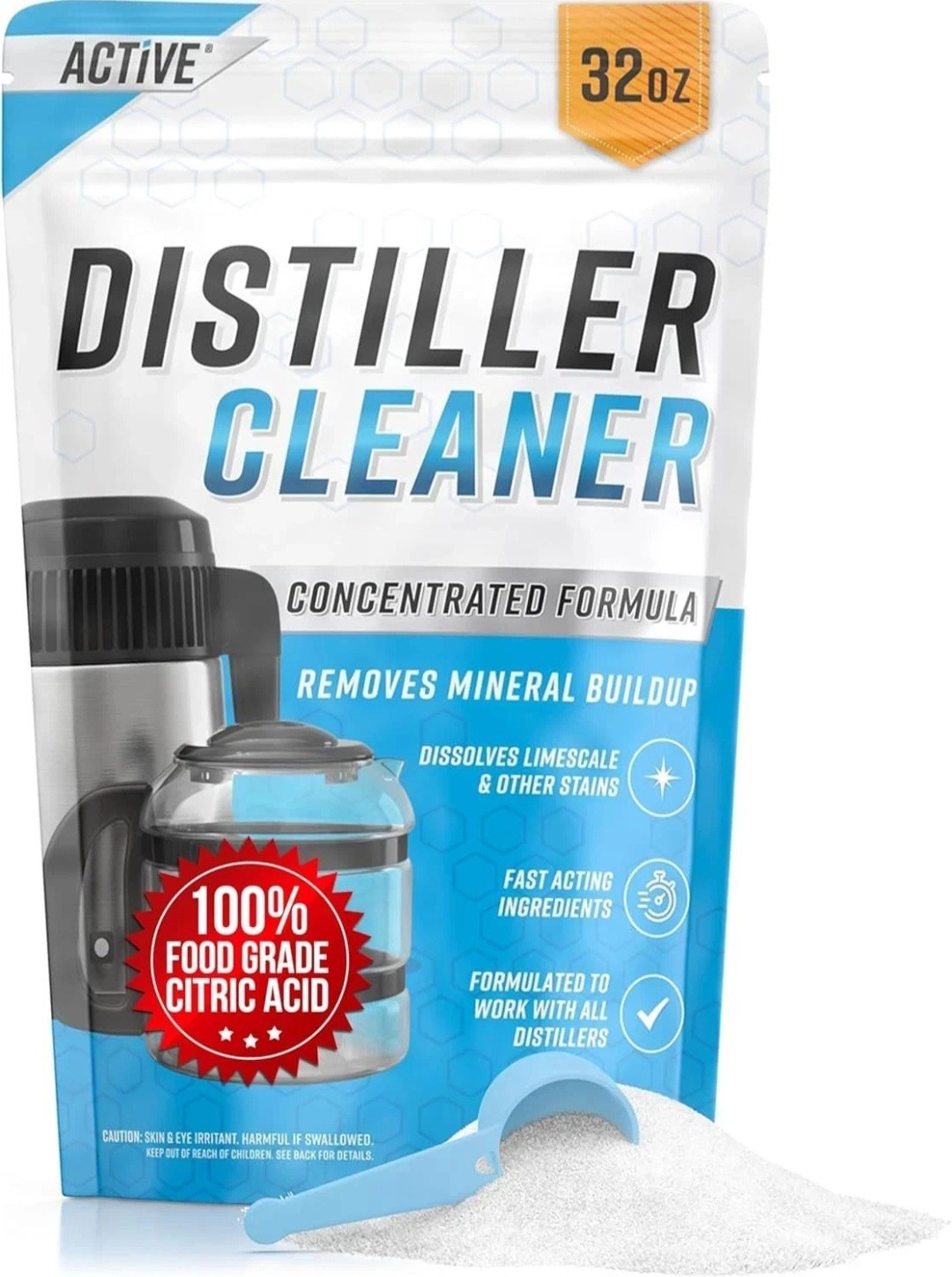 Distiller Descaler Citric Acid Cleaner 2 LB Bulk Cleaning Water Distillers 32 OZ