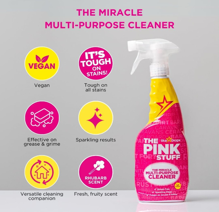 Stardrops The Pink Stuff Miracle Multi-Purpose Cleaner – Removes Grease, Grime