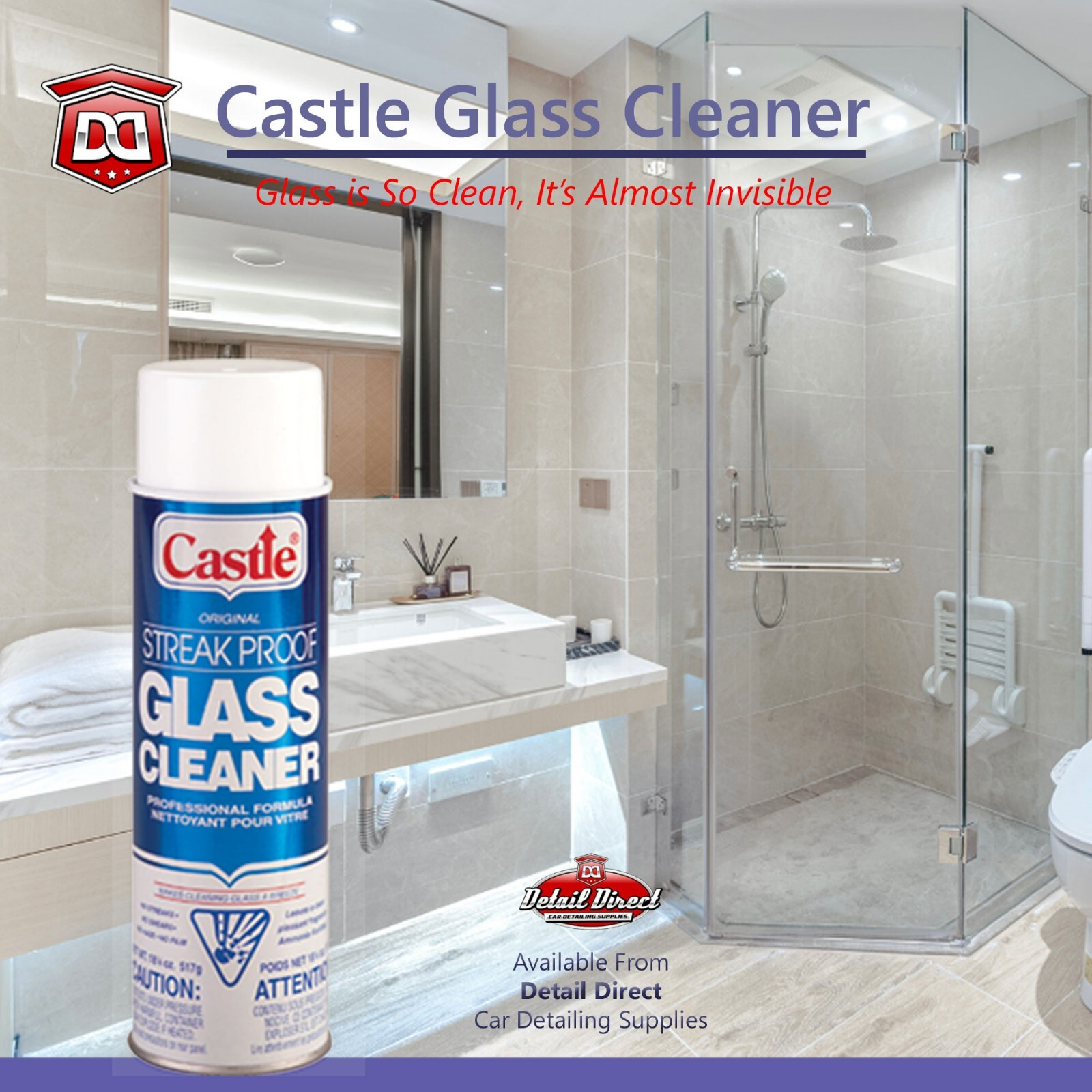 Castle Glass Cleaner by the Case, Streak Proof Glass Cleaner C2003 (12 Pack)