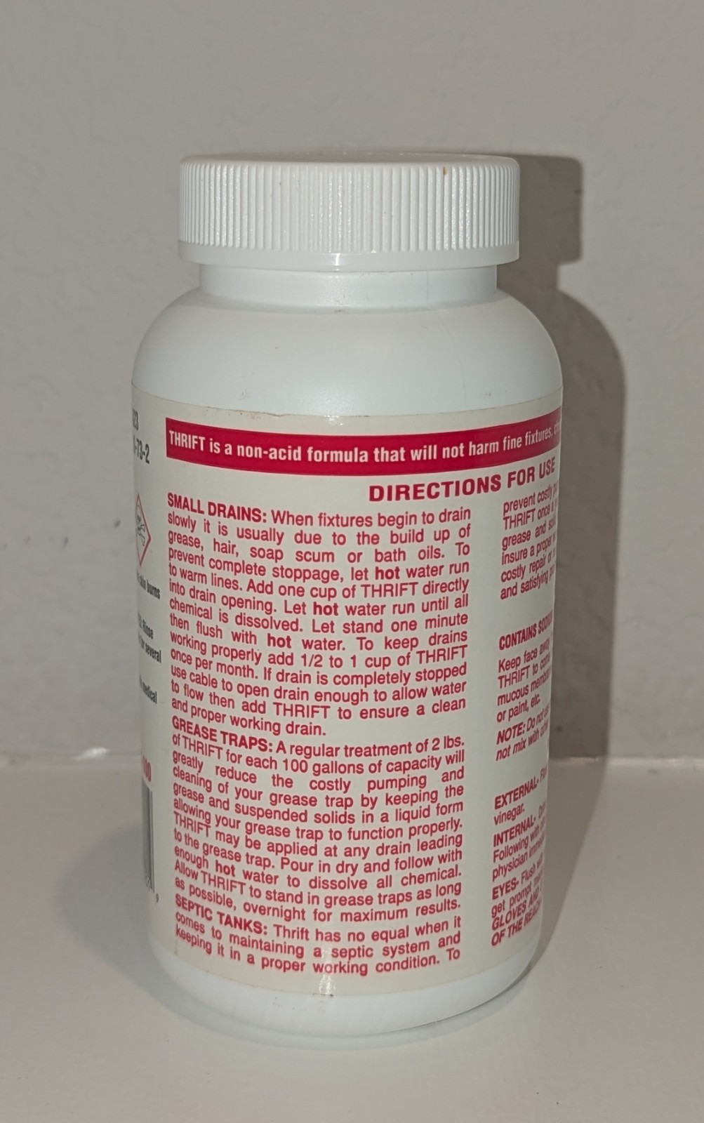 Thrift T-100 Odorless Drain Cleaner, Small Drains Grease Traps Septic Tank T2