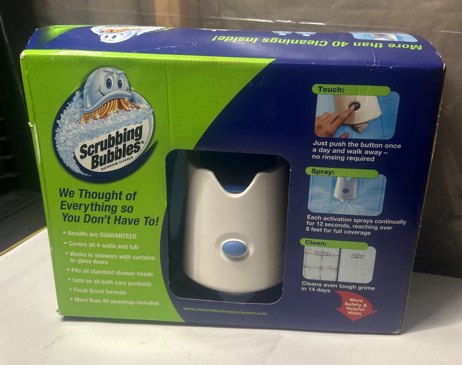 Scrubbing Bubbles AUTOMATIC BATHROOM SHOWER CLEANER Kit w/ 2 Cleaning Solutions