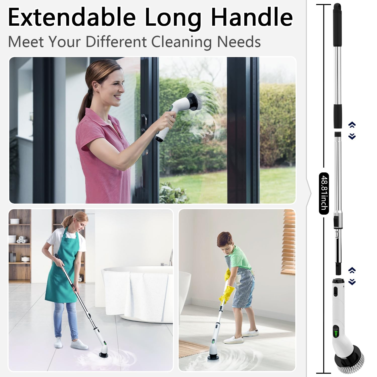 Electric Spin Scrubber, Full-Body IPX7 Waterproof Bathroom Scrubber,4 Replace…