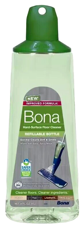 Bona Hard-Surface Floor Cleaner, Refillable Bottle – 34 oz.