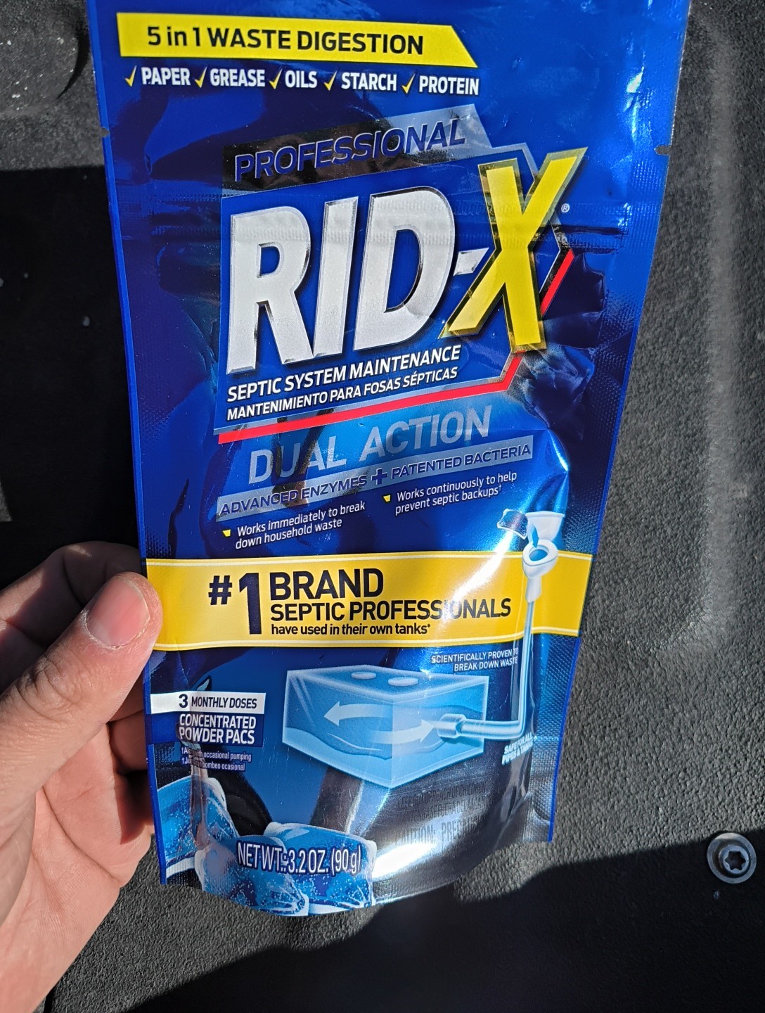 Rid X Septic System Treatment 3 Month Supply Dual Action Septi Pacs 3.2 oz