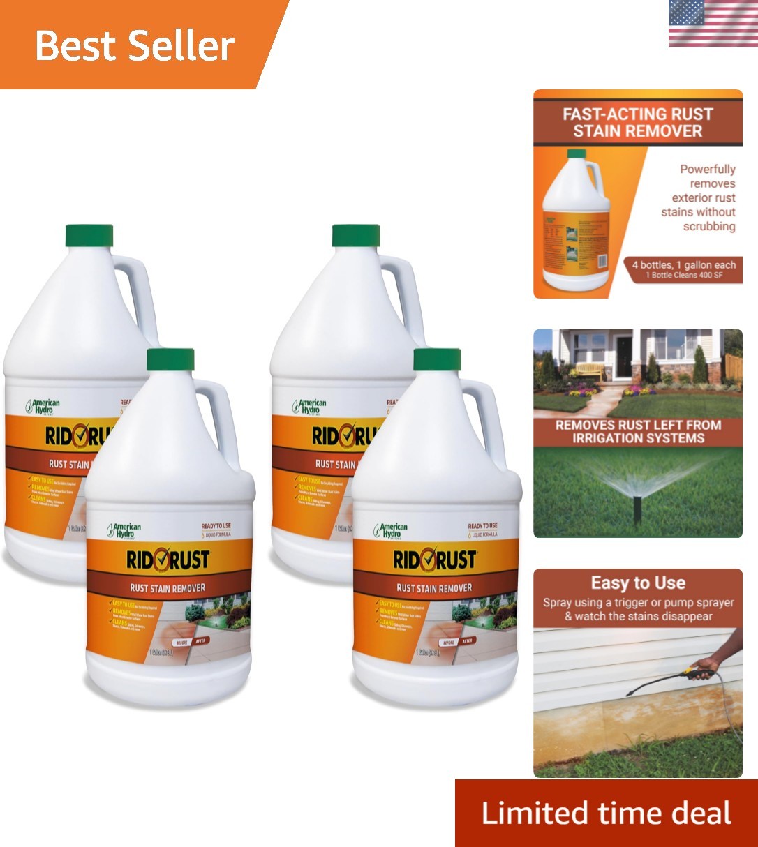 Outdoor Liquid Rust Stain Remover, Removes Stains, Calcium, and Limescale fro…