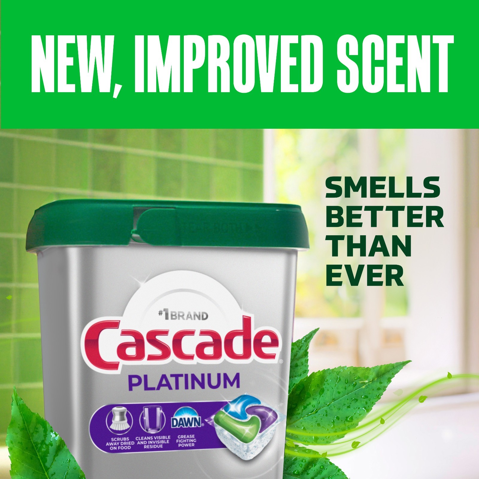 Cascade Platinum Dishwasher Pods, Dishwasher Detergent Soap Tabs, Fresh