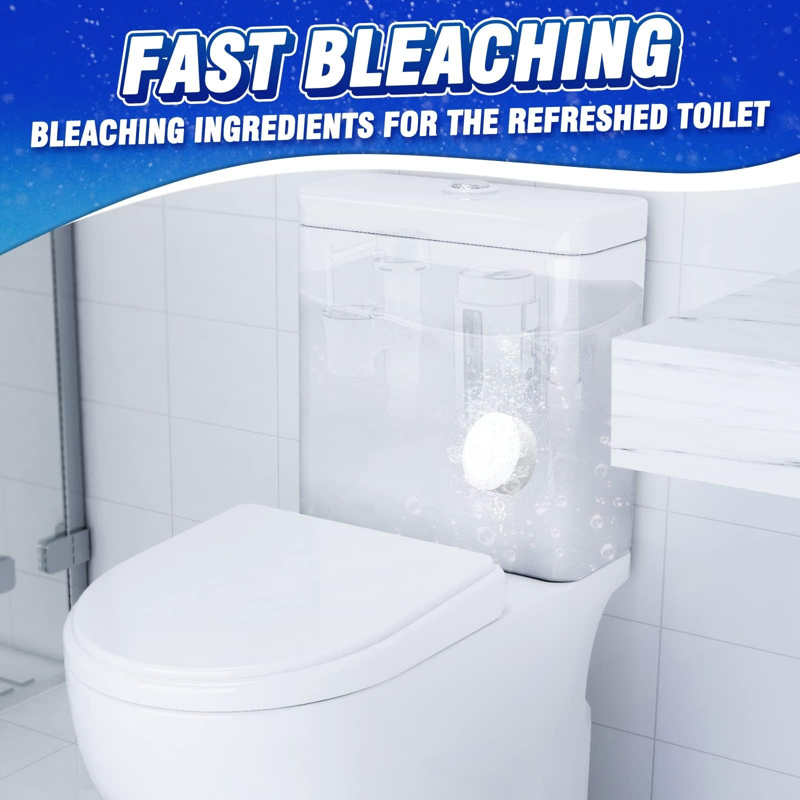 6 Pack Toilet Bowl Cleaner Bleach Tank Tablets Descaler Pastillas Inodoro 1.76oz