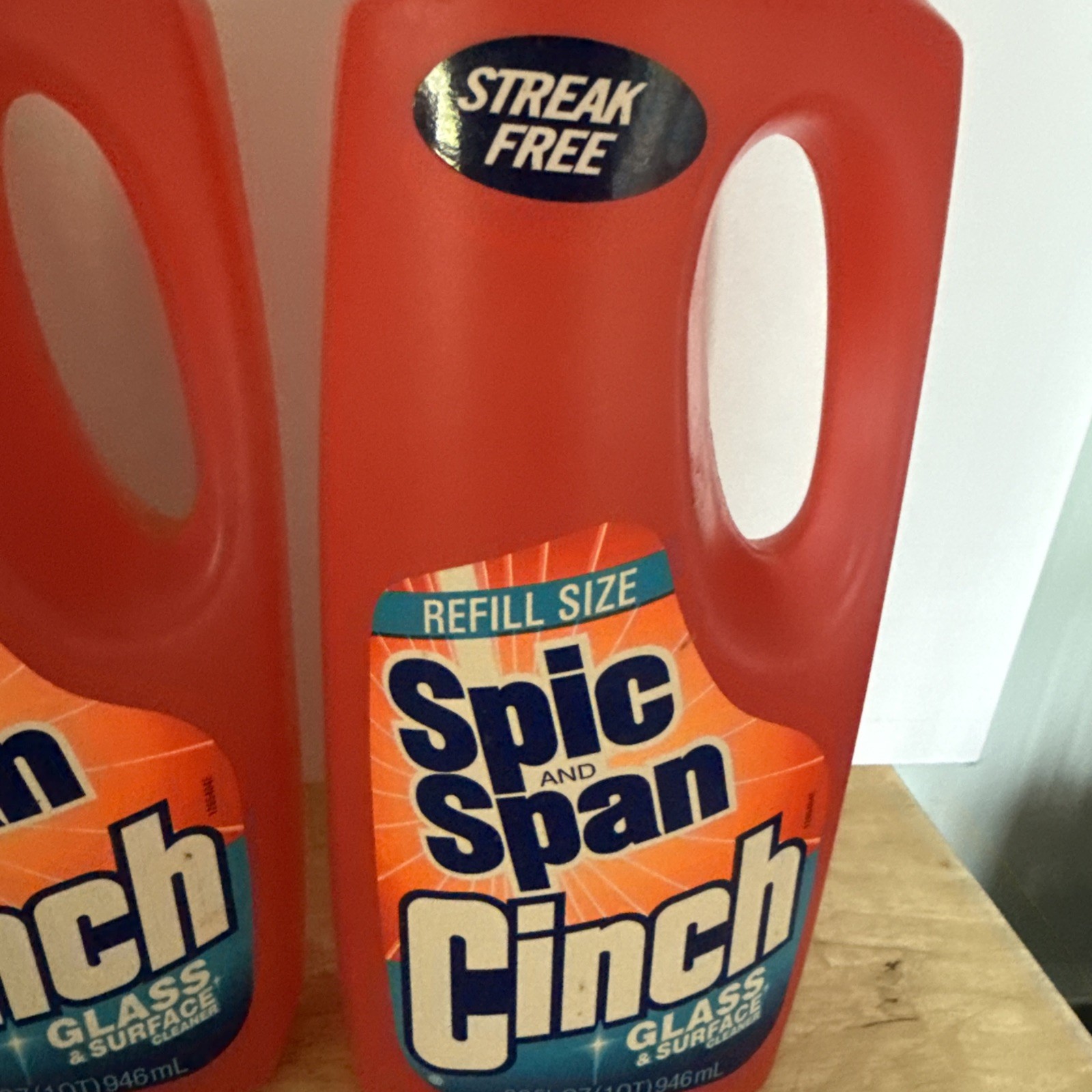VTG 1993 Spic and Span Cinch 2in1 Glass Surface Cleaner 4 Bottles- 90% Full