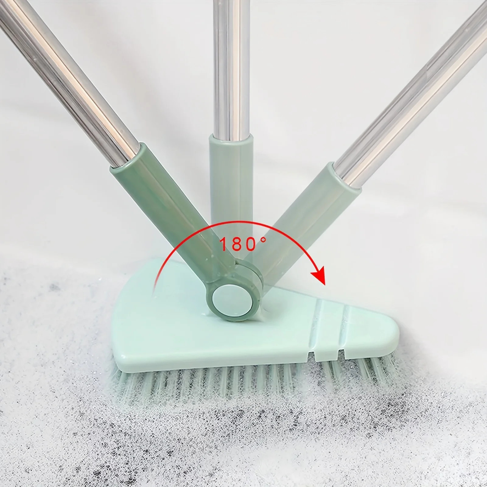 Triangle Floor Brush Long Handle Bathroom Kitchen Gap Cleaning Scrub Brush